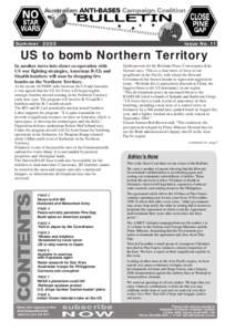 Summer[removed]Issue No. 11 US to bomb Northern Territory In another move into closer co-operation with