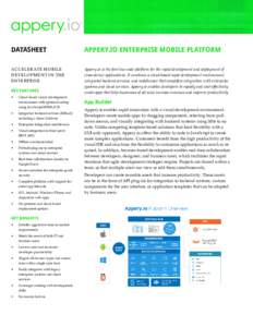 ®  Datasheet Appery.io Enterprise Mobile Platform