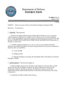 DoD Instruction[removed], March 2, 2015