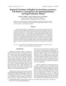 Regional variations of hogfish (Lachnolaimus maximus) life history: consequences for spawning biomass and egg production models