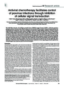 Related Commentary, page 231  Research article Antiviral chemotherapy facilitates control of poxvirus infections through inhibition