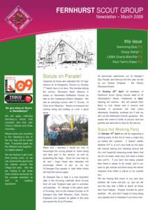 FERNHURST SCOUT GROUP Newsletter – March 2009 this issue Swimming Gala P.2 Group CampP.2