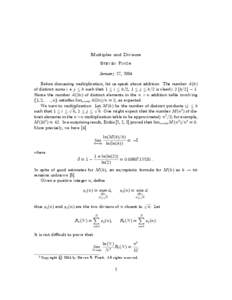 Logarithms / Number theory / Mathematical constants / Analytic number theory / Natural logarithm of 2 / Divisor function / Euler–Mascheroni constant / Arithmetic function / Prime number / Mathematics / Mathematical analysis / Integer sequences