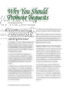 Why You Should Promote Bequests C Brian M. Sagrestano, JD, CFRE