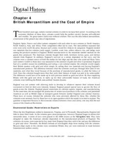 Page 14  Chapter 4 British Mercantilism and the Cost of Empire  T
