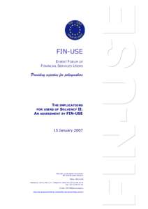 FIN-USE's response to the Commission's consultation concerning the implications for users of Solvency II