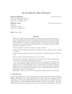 On the Inductive Bias of Dropout David P. Helmbold   Department of Computer Science