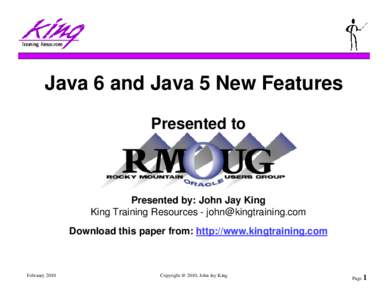 Java 6 and Java 5 New Features