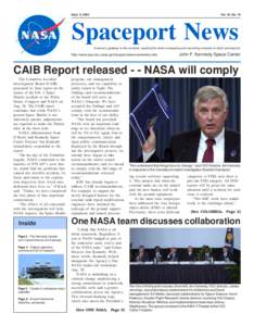 Sept. 5, 2003  Vol. 42, No. 18 Spaceport News America’s gateway to the universe. Leading the world in preparing and launching missions to Earth and beyond.