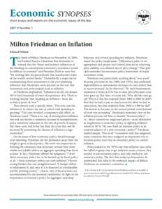 Milton Friedman on Inflation