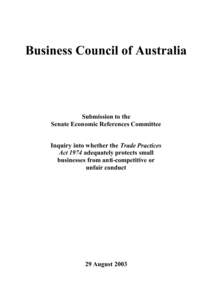Microsoft Word - BCA Submission Senate Small Business Inquiry.DOC