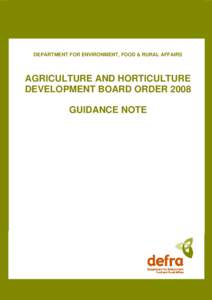 AGRICULTURE AND HORTICULTURE DEVELOPMENT BOARD ORDER 2007