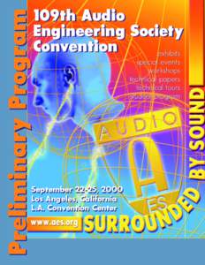 Preliminary Program  109th Audio Engineering Society Convention exhibits