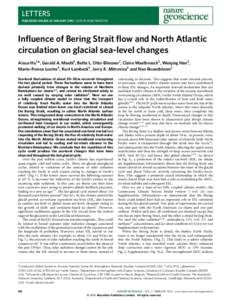 Influence of Bering Strait flow and North Atlantic circulation on glacial sea-level changes