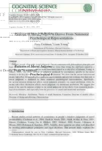 Cognitive Science–1075 Copyright  2011 Cognitive Science Society, Inc. All rights reserved. ISSN: printonline DOI: j01167.x  Patterns of Moral Judgment Der
