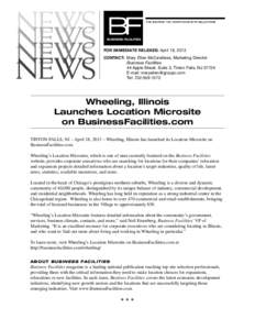 NEWS NEWS NEWS NEWS  FOR IMMEDIATE RELEASE: April 18, 2013