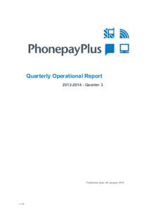 Quarterly Operational ReportQuarter 3 Publication date: 09 Januaryof 39