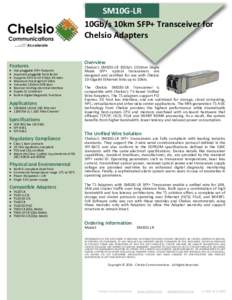 Ethernet / Networking hardware / Chelsio Communications / 10 Gigabit Ethernet / IWARP / Transceiver / Fibre Channel / Gigabit interface converter