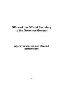 [removed]Portfolio Budget Statements: Office of the Official Secretary to the Governor-General