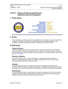 Microsoft Word - Tobacco Products and Electronic Cigarettes-Use and Possession.doc
