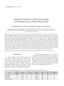 Shortened of surface water quality of Warnowskie lakes (Wolin National Park) Limnological Review evaluation 8, 1-2: 21-25