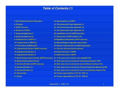 Table of Contents (1)  • 3- Draft Partnership Project Description