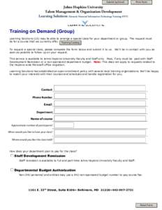 Submit by Email  Print Form Johns Hopkins University Talent Management & Organization Development