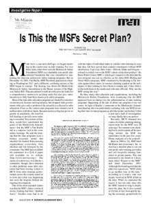 Investigative Report  Is This the MSF’s Secret Plan? M
