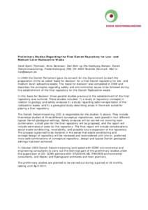 Microsoft Word - Preliminary studies regarding the final Danish repository +