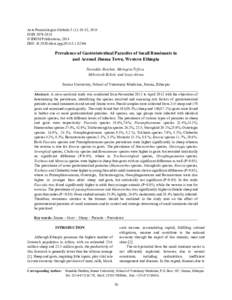 Acta Parasitologica Globalis 5 (1): 26-32, 2014 ISSN © IDOSI Publications, 2014 DOI: idosi.apgPrevalence of Gastrointestinal Parasites of Small Ruminants in