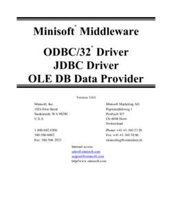 ®  Minisoft Middleware ®  ODBC/32 Driver