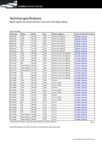 SCANIA MARINE engines  Technical specifications Please make your choice and own print-outs from below listing.  With heat exchanger