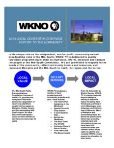 2014 LOCAL CONTENT AND SERVICE REPORT TO THE COMMUNITY