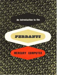 An Introduction to the Ferranti Mercury Computer, 1956