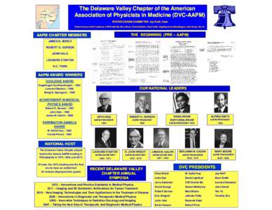 The Delaware Valley Chapter of the American Association of Physicists in Medicine (DVC(DVC-AAPM) Vineland POSTER DESIGN COMMITTEE: Jay Reiff, Chair Robert Gorson, David Lightfoot, CC-M Charlie Ma, Mary Moore, Paula Salan