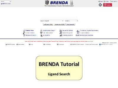 BRENDA Tutorial Ligand Search How to find ligands / metabolites such as substrates, products, inhibitors etc.
