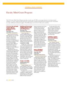 Research_29_30_2014_MiniGrant_Layout[removed]:40 PM Page 1  INTERNAL GRANT FUNDING Faculty Mini-Grant Program