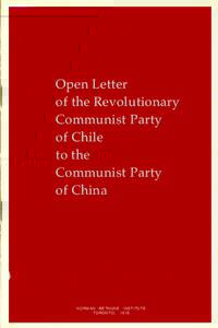 Open Letter of the Revolutionary Communist Party of Chile to the Communist Party