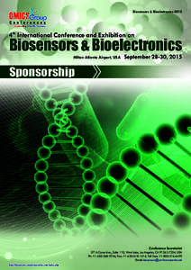 Biosensors & Bioelectronics4th International Conference and Exhibition on Biosensors & Bioelectronics Hilton Atlanta Airport, USA