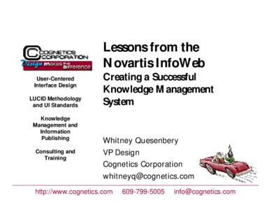 Lessons from the Novartis InfoWeb User-Centered Interface Design LUCID Methodology and UI Standards