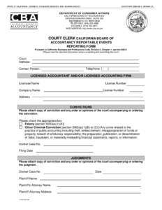 Court Clerk CBA Reportable Events Reporting Form