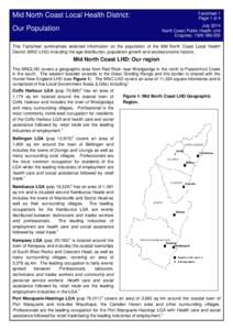 Mid North Coast Local Health District:  Factsheet 1 Page 1 of 4 July 2014 North Coast Public Health Unit