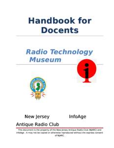 Handbook for Docents Radio Technology Museum