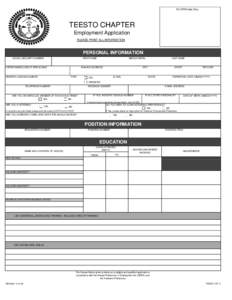 For DPM Use Only  TEESTO CHAPTER Employment Application PLEASE PRINT ALL INFORMATION
