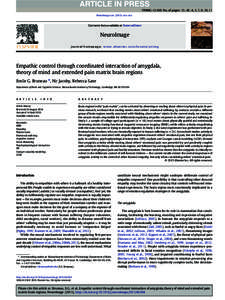 Empathic control through coordinated interaction of amygdala, theory of mind and extended pain matrix brain regions