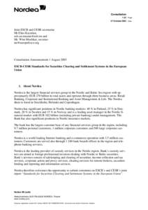 Consultation[removed]Page 27 October 2003 Date Joint ESCB and CESR secretariat Mr Elias Kazarian,