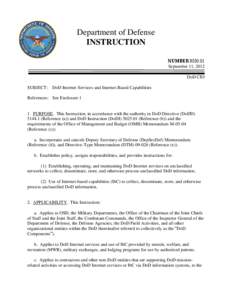 DoD Instruction[removed], September 11, 2012