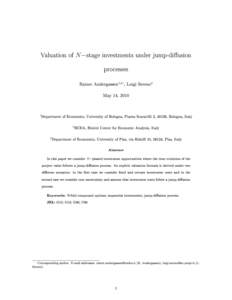 Valuation of N −stage investments under jump-diusion processes Rainer Andergassen 1,2∗
