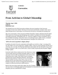 Fairfield University Academic Convocation  http://www.fairfield.edu/academic/aca_convocation_fall.html?... Academics