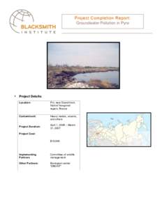 Project Completion Report: Groundwater Pollution in Pyra •  Project Details: